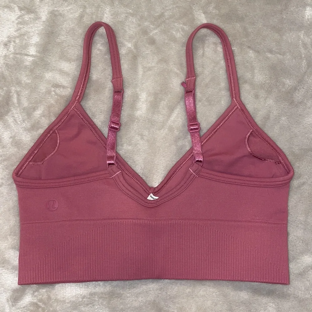 lululemon athletica Rose Pink V-Neck Light Support Sports Bra